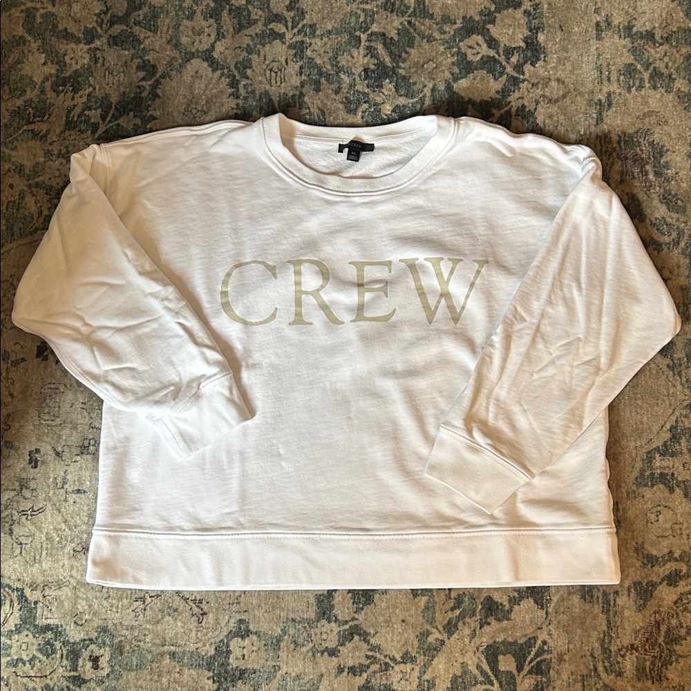 White CREW Graphic Sweatshirt
